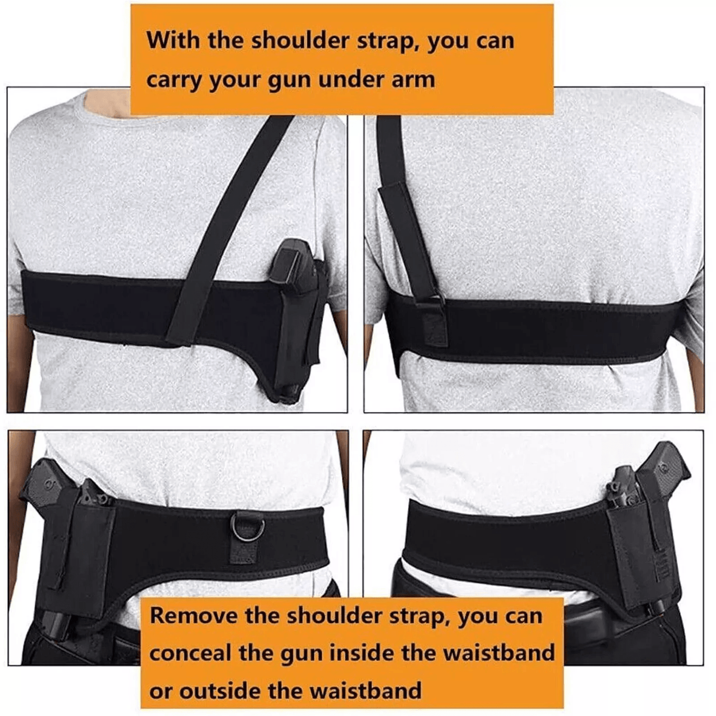 Tactical Concealed Carry Shoulder Waist Pistol Holster Universal Hand Gun Holder Pouch With Adjusta 4