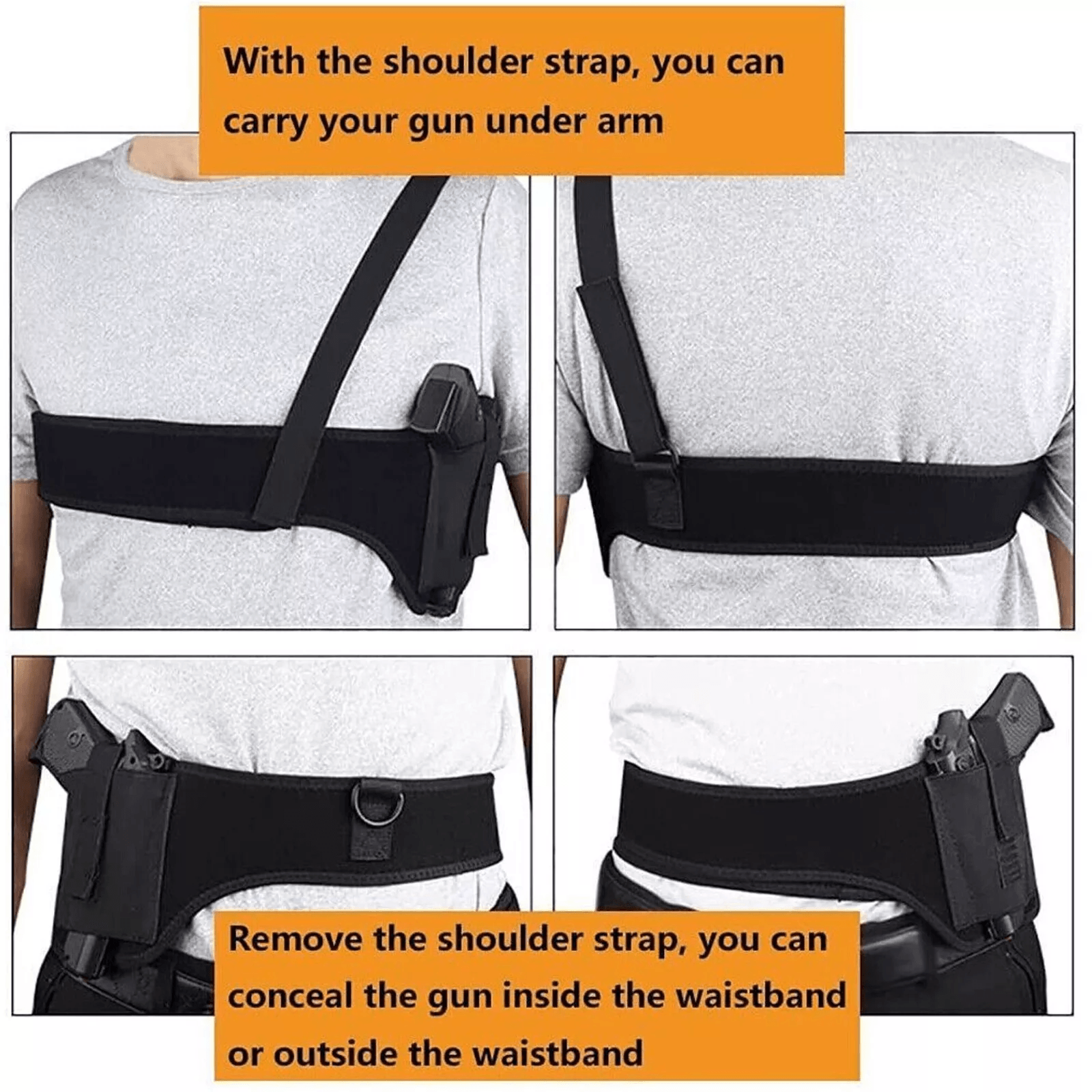 Tactical Concealed Carry Shoulder Waist Pistol Holster Universal Hand Gun Holder Pouch With Adjusta 4