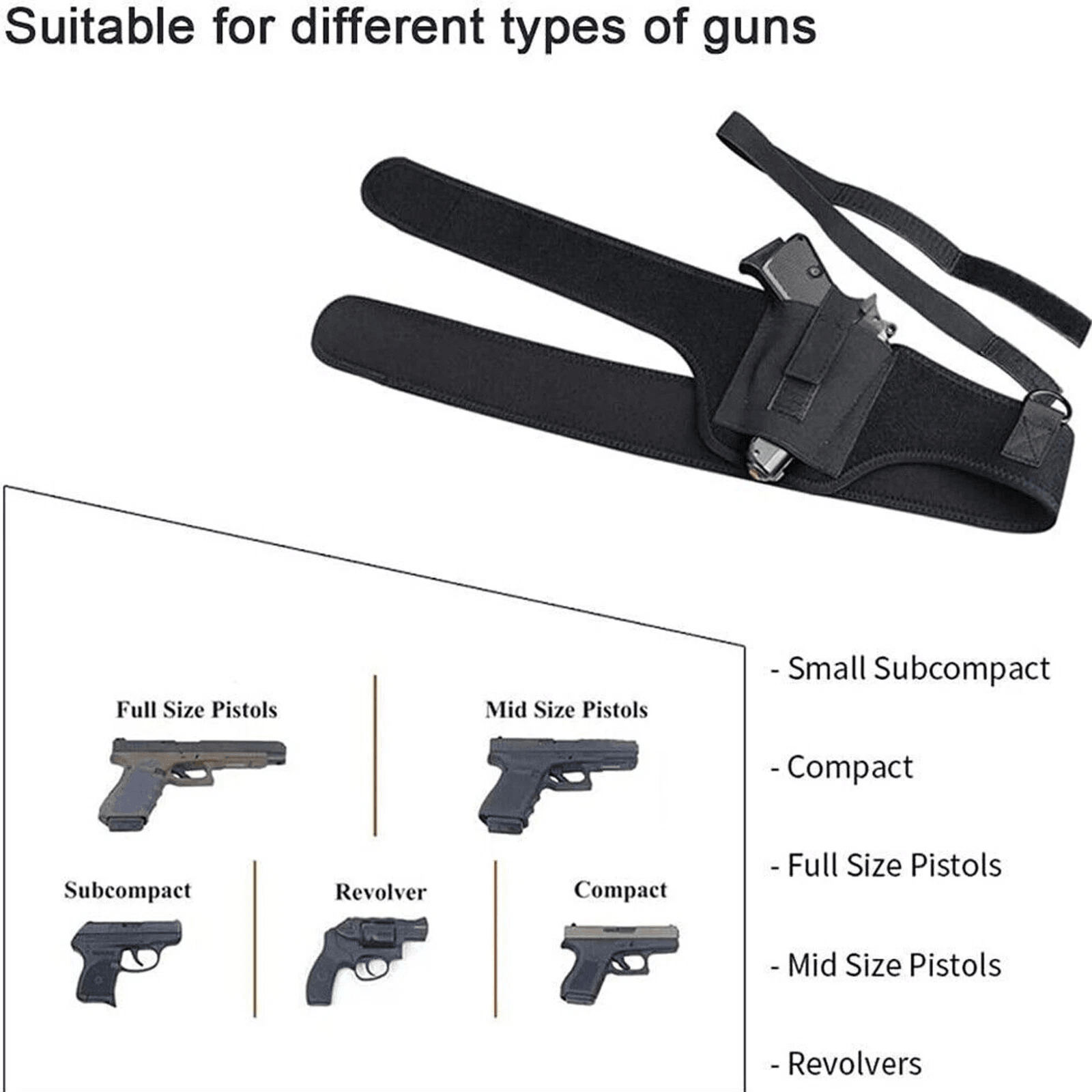 Tactical Concealed Carry Shoulder Waist Pistol Holster Universal Hand Gun Holder Pouch With Adjusta 10