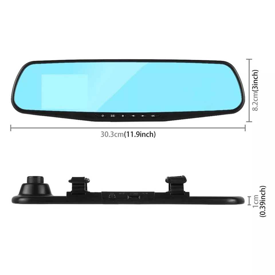 HD Rearview Mirror Car DVR Dual Dash Cam Camera Front And Rear Video Recorder With Backup Cam  Park 14