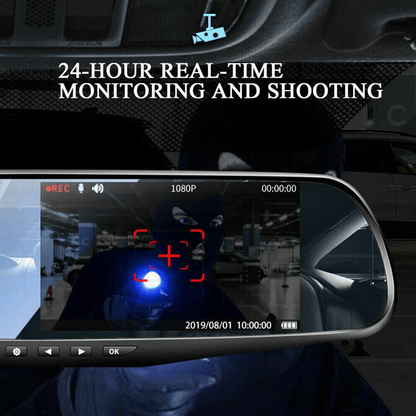 HD Rearview Mirror Car DVR Dual Dash Cam Camera Front And Rear Video Recorder With Backup Cam  Park 8