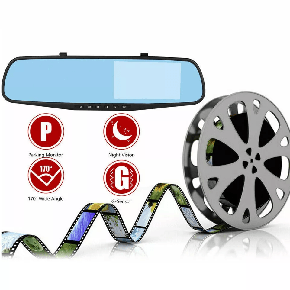 HD Rearview Mirror Car DVR Dual Dash Cam Camera Front And Rear Video Recorder With Backup Cam  Park 1