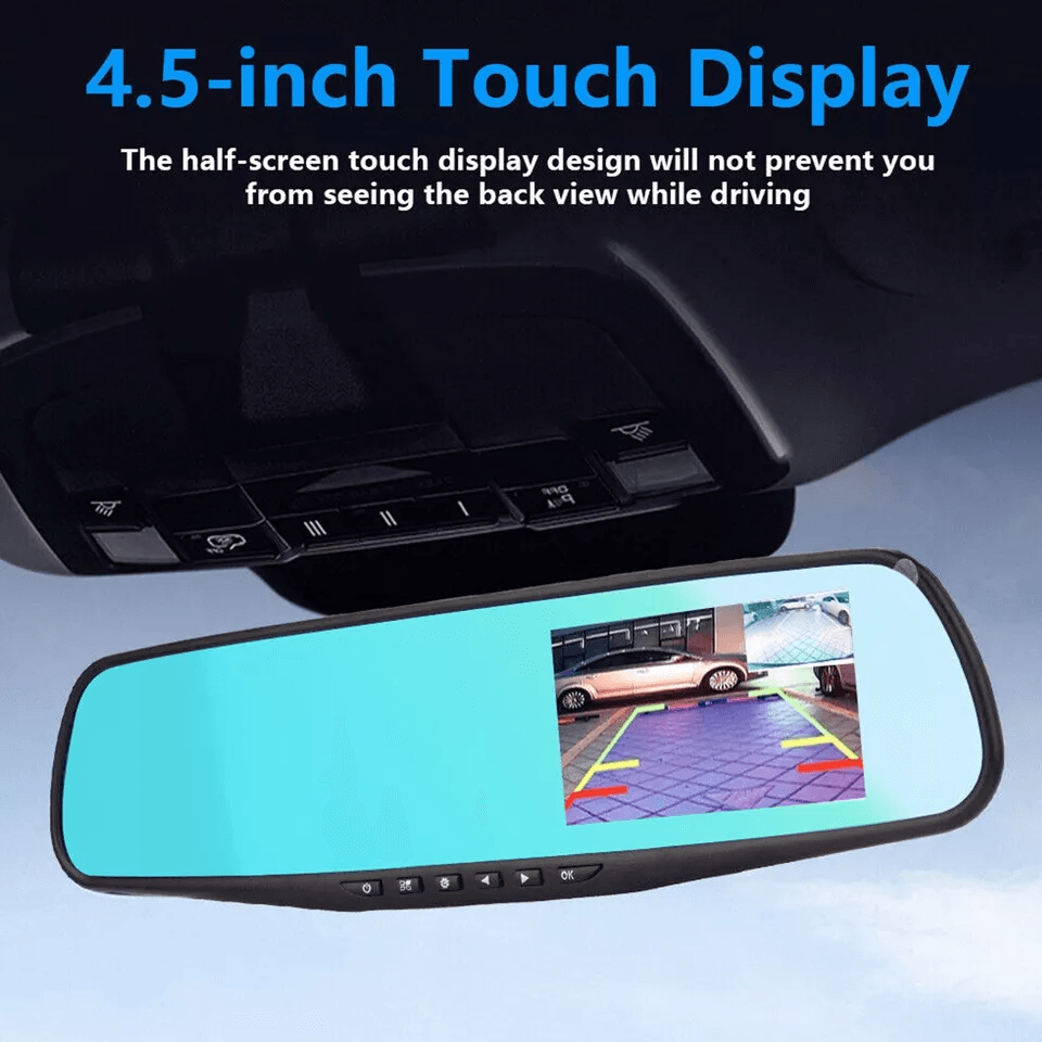 HD Rearview Mirror Car DVR Dual Dash Cam Camera Front And Rear Video Recorder With Backup Cam  Park 10