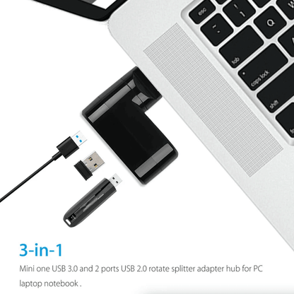HighSpeed 3Port USB Hub Splitter Compact Expansion Adapter For Desktop  Laptop 2