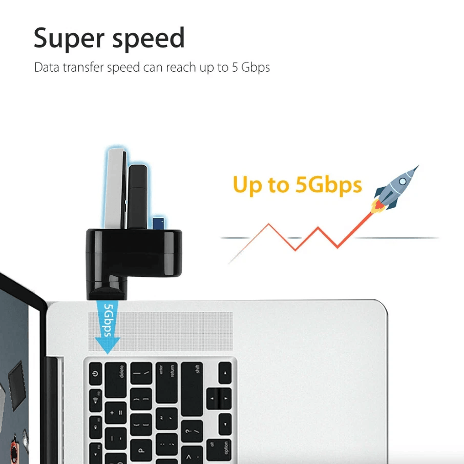HighSpeed 3Port USB Hub Splitter Compact Expansion Adapter For Desktop  Laptop 3