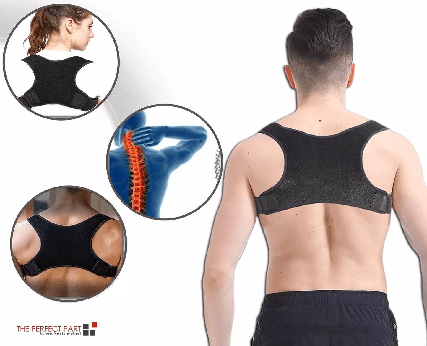 Orthopedic Adjustable Posture Corrector Back and Shoulder Support Brace Belt for Men & Women, Spine Alignment