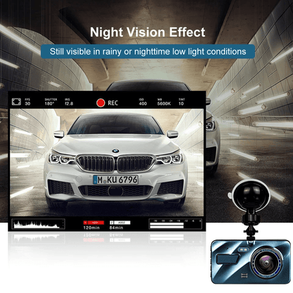Touch Screen Dash Cam With Front And Rear Camera HD Dual Lens Car DVR Recorder Loop Recording GSens 5
