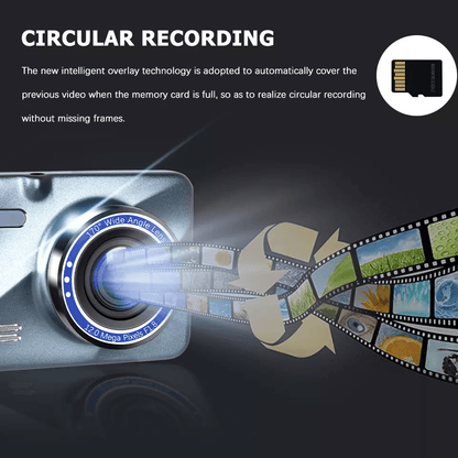 Touch Screen Dash Cam With Front And Rear Camera HD Dual Lens Car DVR Recorder Loop Recording GSens 4