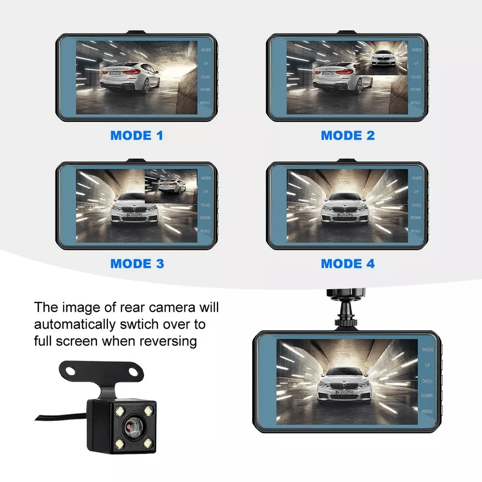 Touch Screen Dash Cam With Front And Rear Camera HD Dual Lens Car DVR Recorder Loop Recording GSens 12