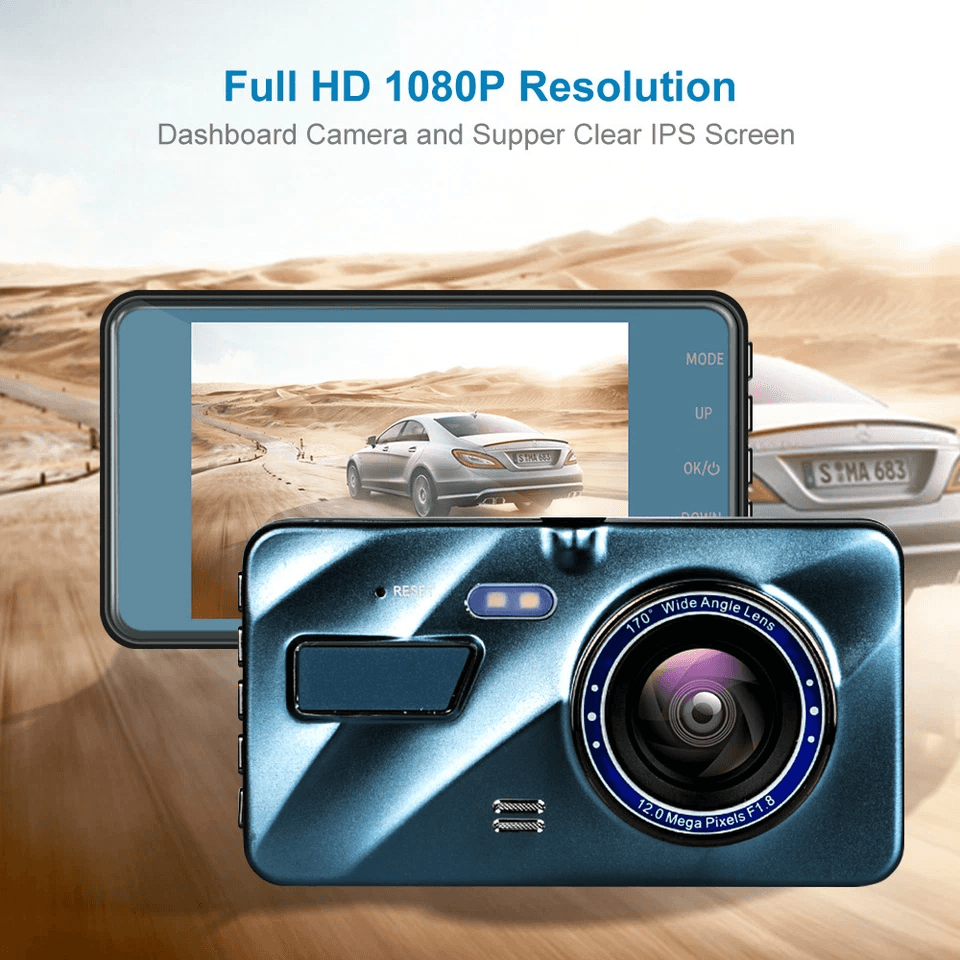 Touch Screen Dash Cam With Front And Rear Camera HD Dual Lens Car DVR Recorder Loop Recording GSens 11