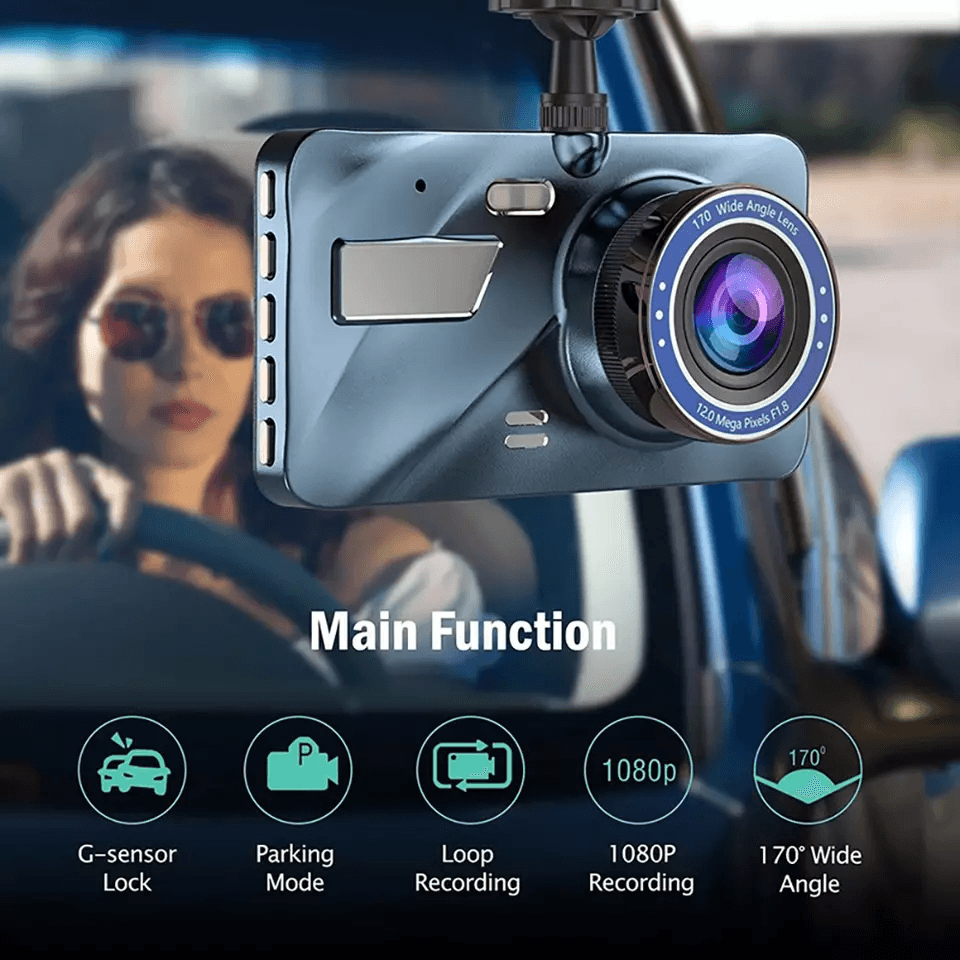 Touch Screen Dash Cam With Front And Rear Camera HD Dual Lens Car DVR Recorder Loop Recording GSens 6