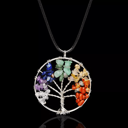Tree Of Life Pendant Necklace 7 Chakra Natural Gemstone Crystal Healing Jewelry For Women Handmade  1