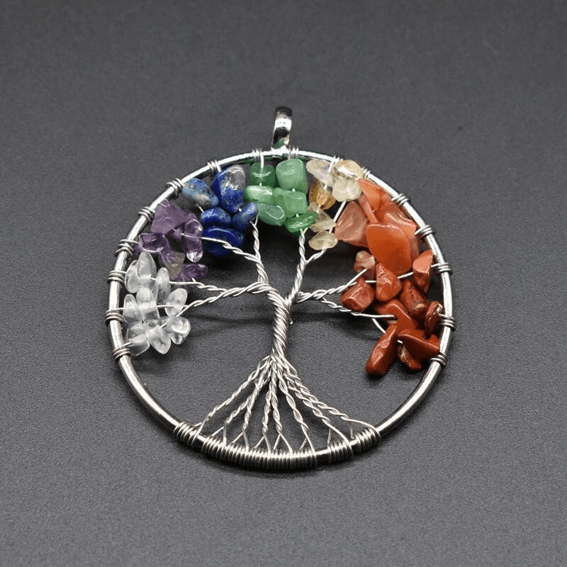Tree Of Life Pendant Necklace 7 Chakra Natural Gemstone Crystal Healing Jewelry For Women Handmade  4