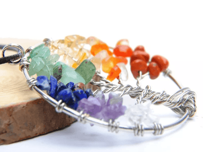 Tree Of Life Pendant Necklace 7 Chakra Natural Gemstone Crystal Healing Jewelry For Women Handmade  6