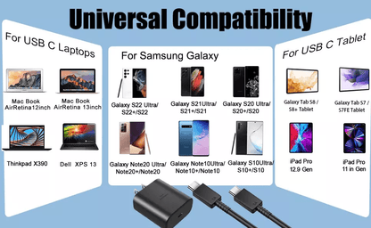 45W USBC Super Fast Wall Charger With 10FT USBC To USBC Cable For Samsung Galaxy S20 S21 Tab S8 Fas 6