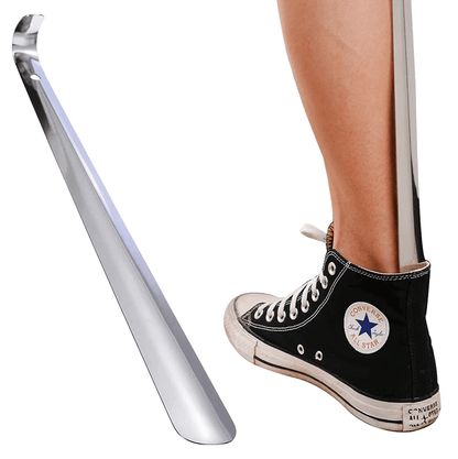 Extra Long Handle Shoe Horn, Stainless Steel Metal Shoehorn for Boots & Elderly