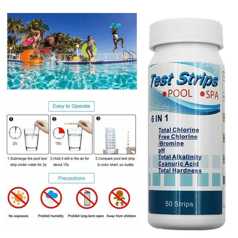 Chlorine Dip Test Strips For Hot Tub SPA  Swimming Pool PH Tester Paper Bottle For Accurate Water Q 7