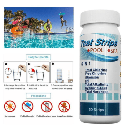 Chlorine Dip Test Strips For Hot Tub SPA  Swimming Pool PH Tester Paper Bottle For Accurate Water Q 7