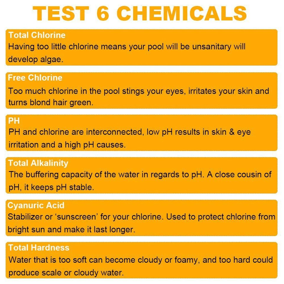 Chlorine Dip Test Strips For Hot Tub SPA  Swimming Pool PH Tester Paper Bottle For Accurate Water Q 11