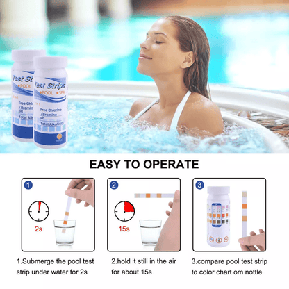 Chlorine Dip Test Strips For Hot Tub SPA  Swimming Pool PH Tester Paper Bottle For Accurate Water Q 5