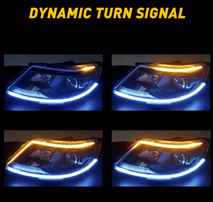 Amber Sequential LED DRL Turn Signal Strip For Car Headlights 4