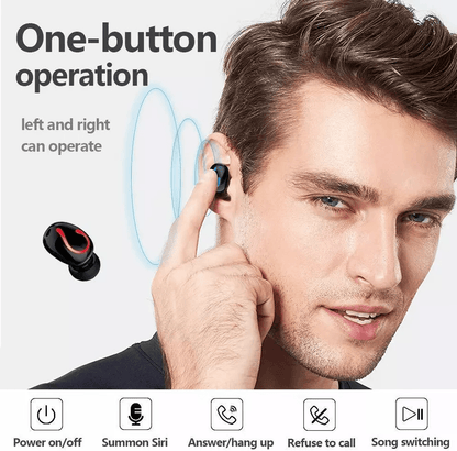 TWS Wireless Earbuds Mini Headset Stereo Headphones IPX7 Waterproof InEar Earphones 3