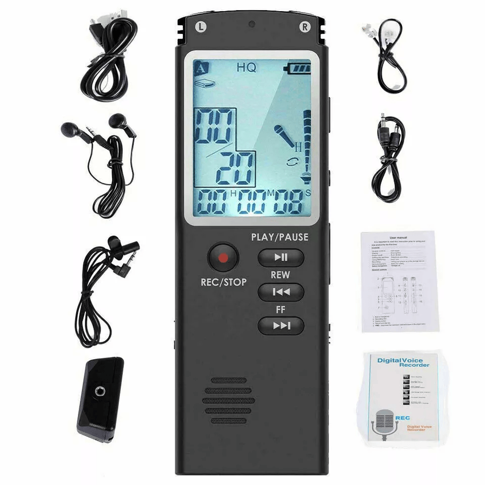 Compact Dictaphone Audio MP3 Sound Mini Recorder Player VoiceActivated Lecture Digital Voice Record 2