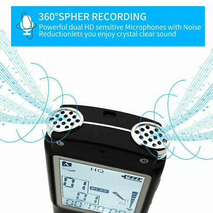 Compact Dictaphone Audio MP3 Sound Mini Recorder Player VoiceActivated Lecture Digital Voice Record 9