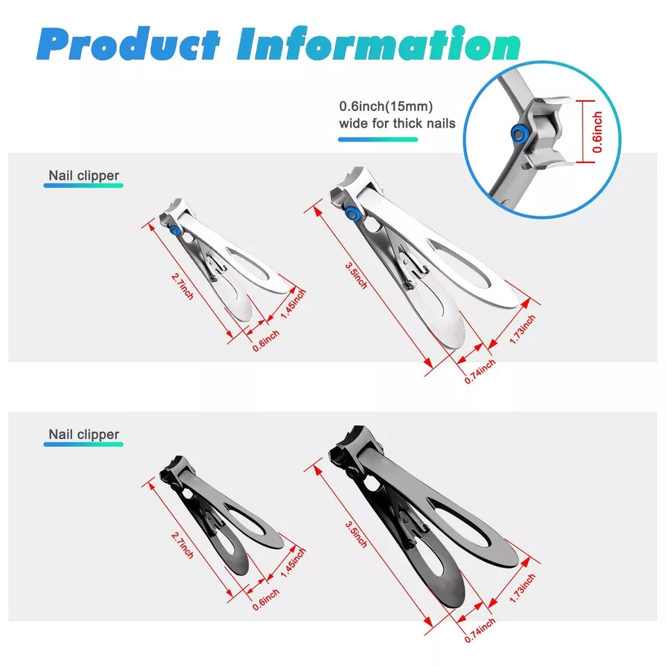 Extra Large Toe Nail Clippers For Thick Hard Nails Heavy Duty Stainless Steel Cutter For Ingrown Or
