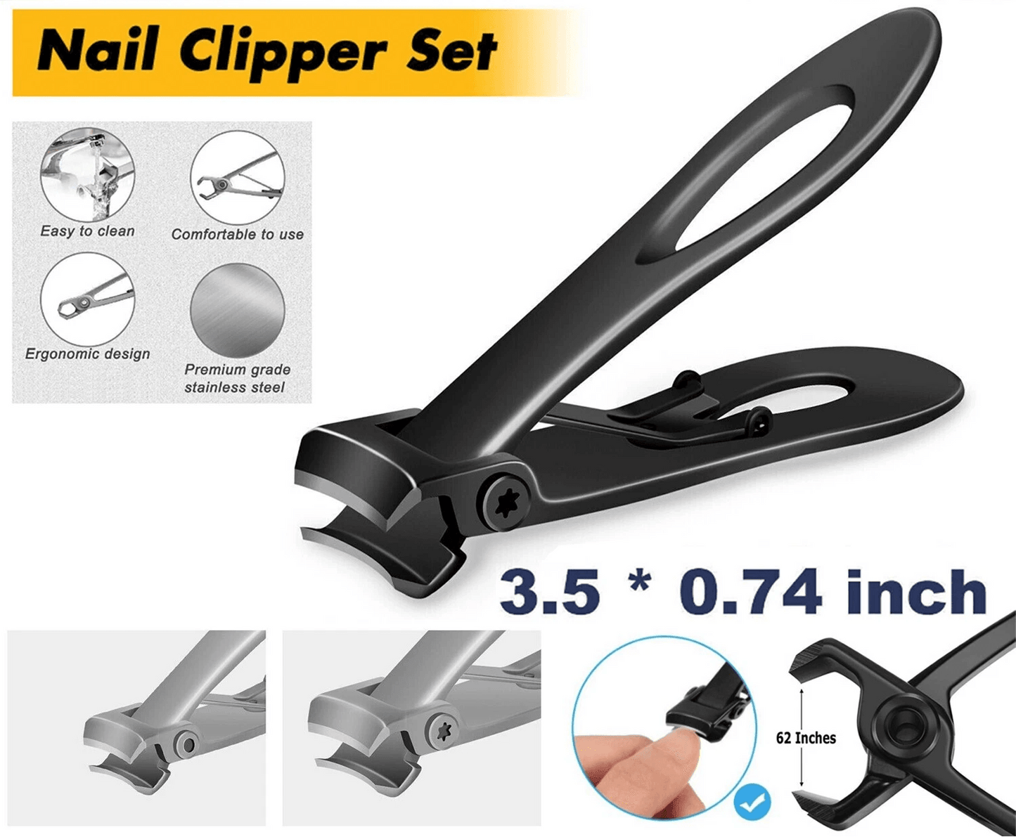 Extra Large Toe Nail Clippers For Thick Hard Nails Heavy Duty Stainless Steel Cutter For Ingrown Or