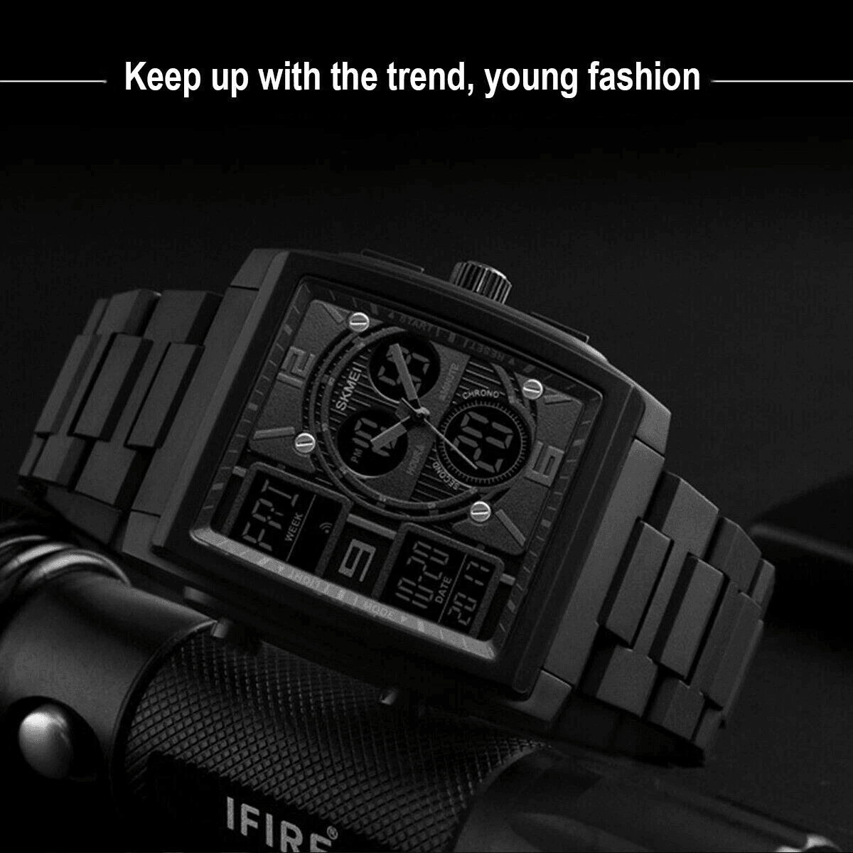 Chronograph Mens Digital Army Military Sport Quartz Analog Waterproof Watch  50M LED Backlight Shoc 3