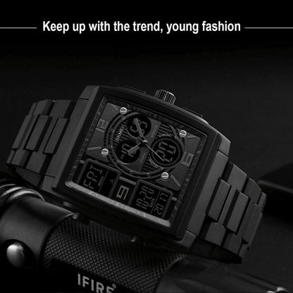 Chronograph Mens Digital Army Military Sport Quartz Analog Waterproof Watch  50M LED Backlight Shoc 3