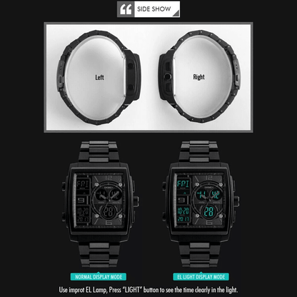 Chronograph Mens Digital Army Military Sport Quartz Analog Waterproof Watch  50M LED Backlight Shoc 6