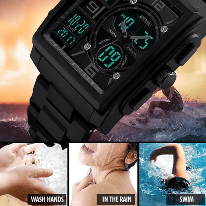 Chronograph Mens Digital Army Military Sport Quartz Analog Waterproof Watch  50M LED Backlight Shoc 7