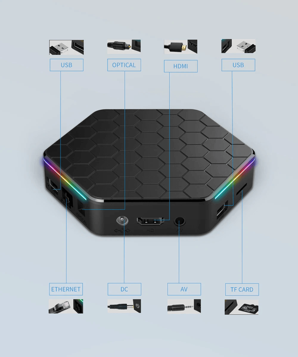 T95Z Plus Smart Android 12 TV Box With WiFi 6 QuadCore Processor 4K HD Streaming Player DualBand Wi