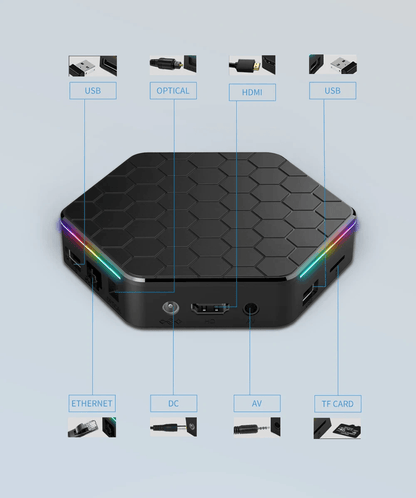 T95Z Plus Smart Android 12 TV Box With WiFi 6 QuadCore Processor 4K HD Streaming Player DualBand Wi