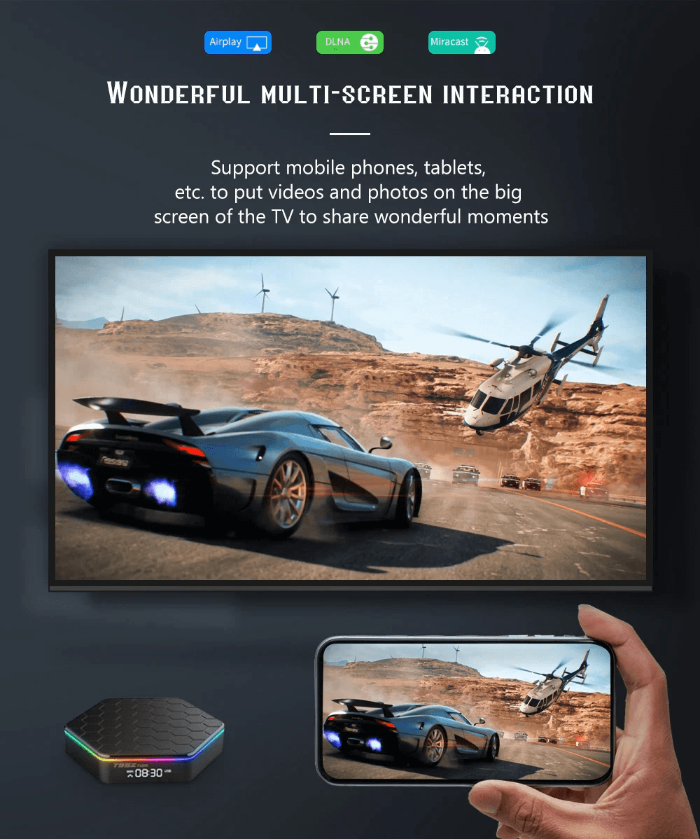 T95Z Plus Smart Android 12 TV Box With WiFi 6 QuadCore Processor 4K HD Streaming Player DualBand Wi