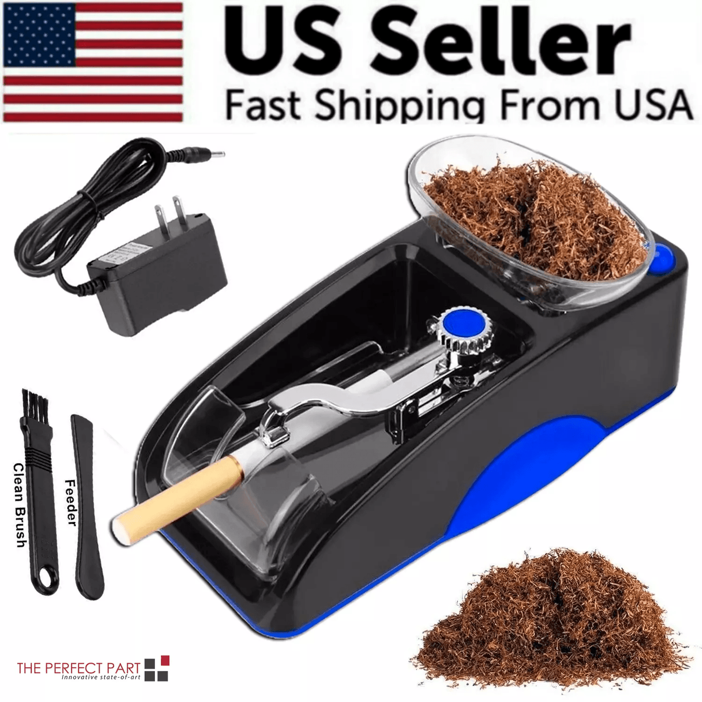 Cigarette Machine Automatic Electric Rolling Roller Tobacco Injector Maker, Stainless Steel DIY Cigarette Maker