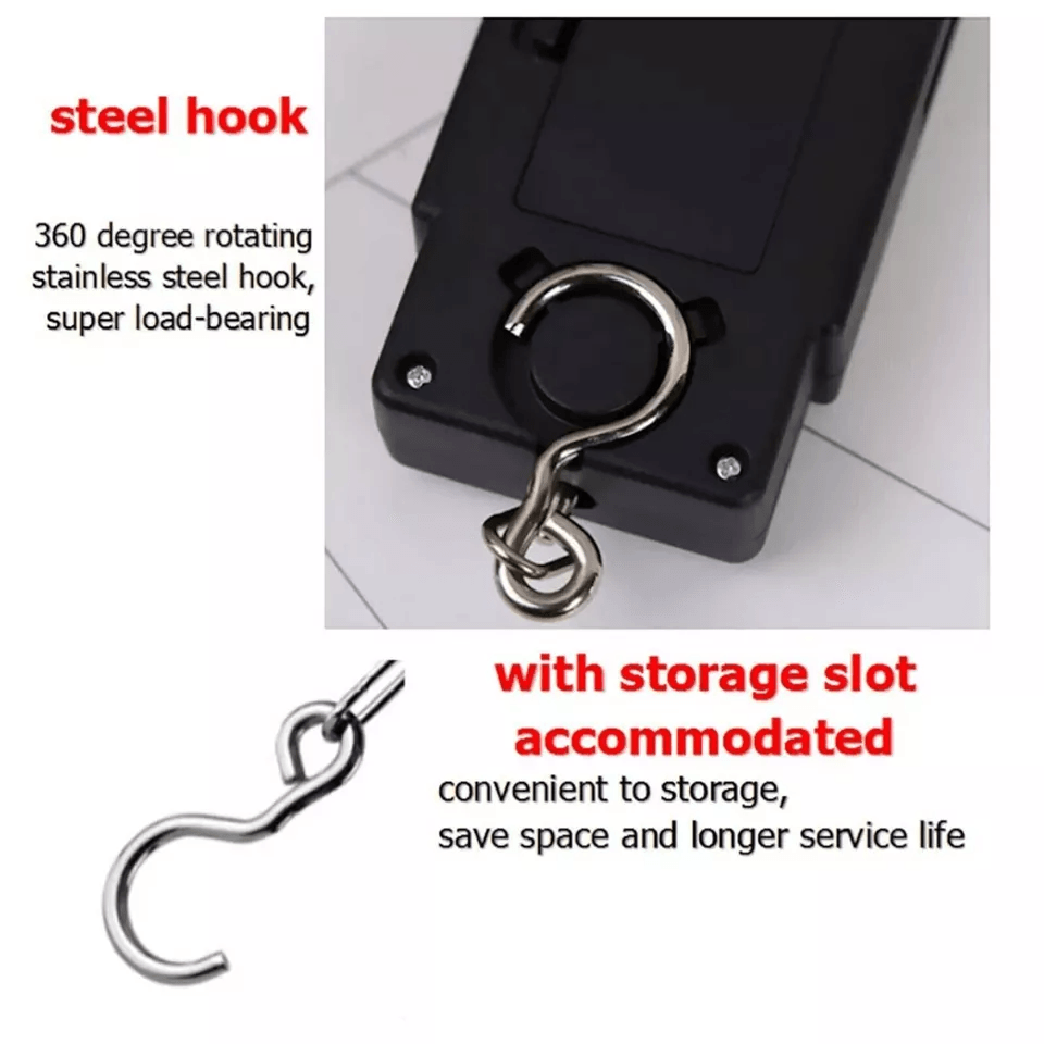 Digital Hanging Luggage Scale Portable LCD Electronic Travel Scale With Rotating Hook Backlight  Hi 4