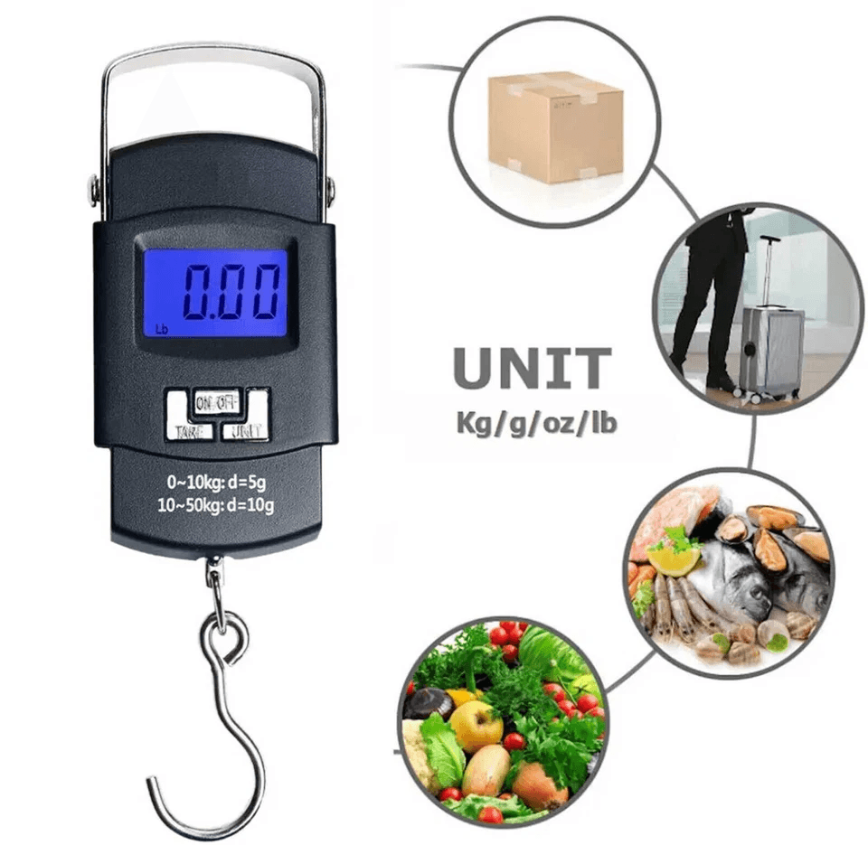Digital Hanging Luggage Scale Portable LCD Electronic Travel Scale With Rotating Hook Backlight  Hi 3