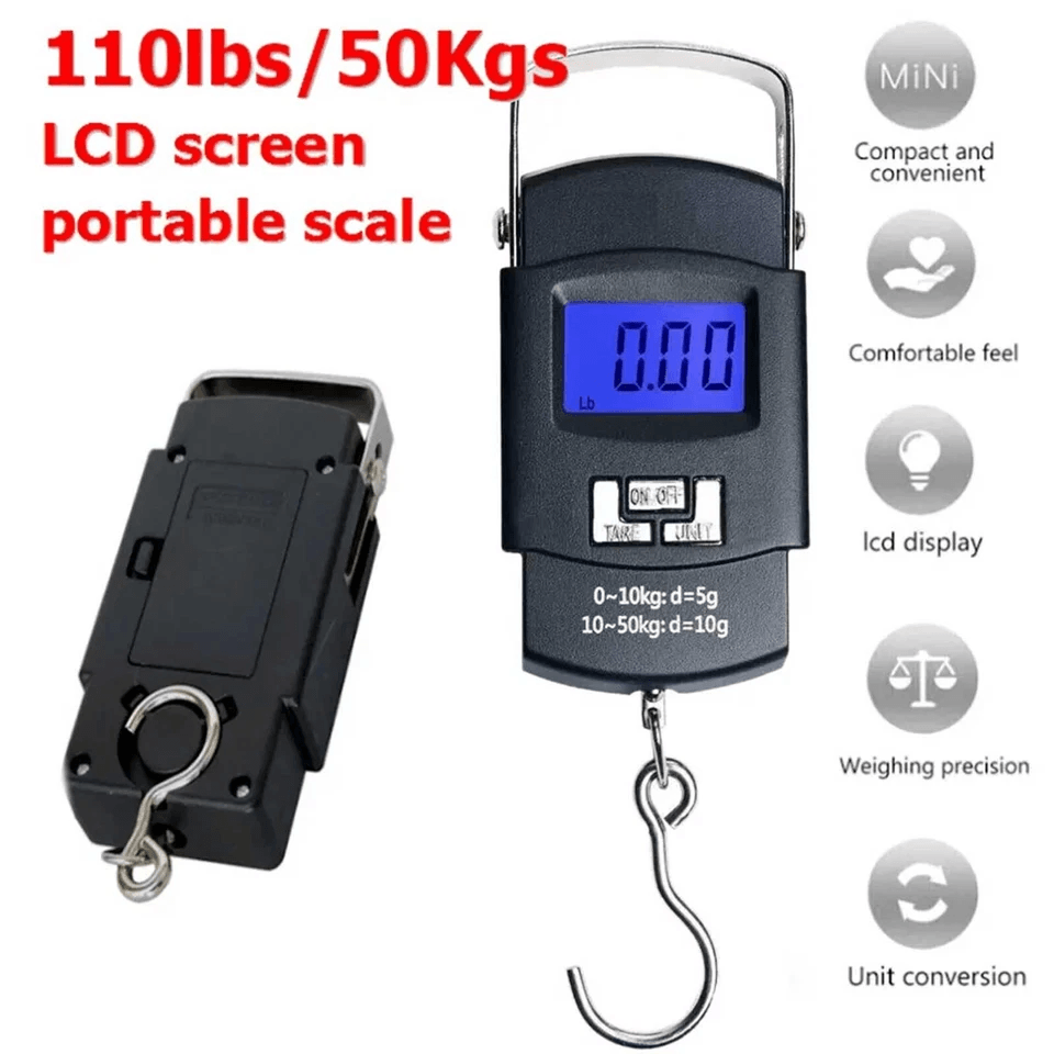 Digital Hanging Luggage Scale Portable LCD Electronic Travel Scale With Rotating Hook Backlight  Hi 6