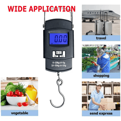 Digital Hanging Luggage Scale Portable LCD Electronic Travel Scale With Rotating Hook Backlight  Hi 1