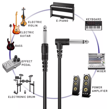 Guitar Amp Cable Right Angle Patch Cord For Electric Guitar Amplifier 2