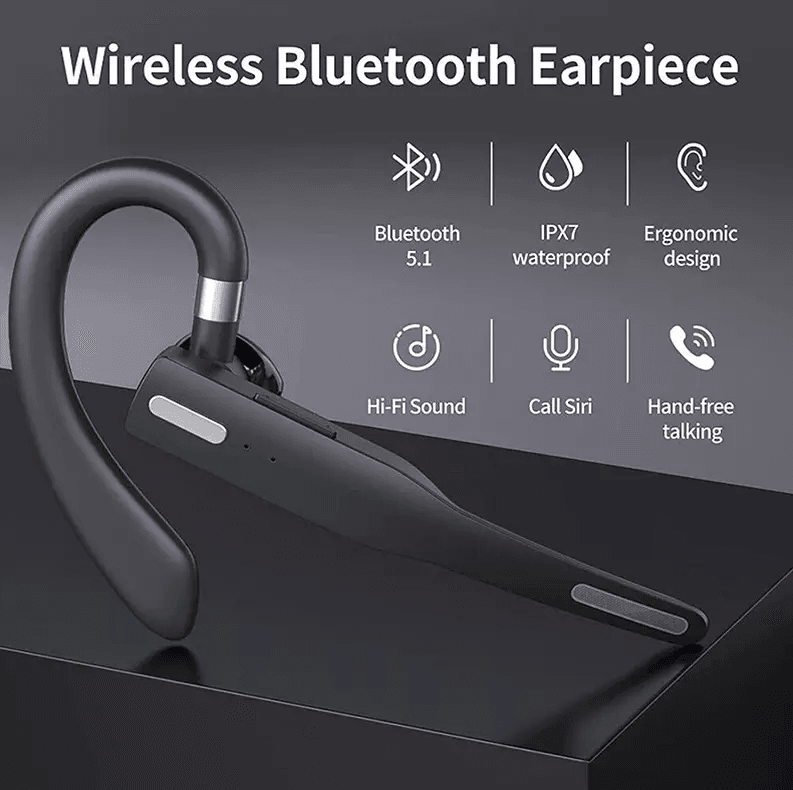 Trucker Bluetooth Wireless Headset With Dual Mic  Noise Cancelling Earpiece 1