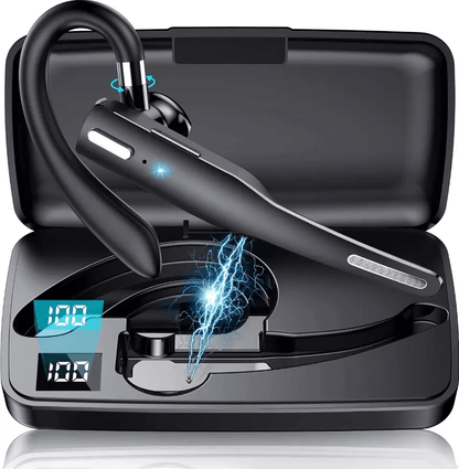Trucker Bluetooth Wireless Headset with Dual Mic & Noise Cancelling Earpiece