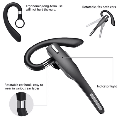 Trucker Bluetooth Wireless Headset With Dual Mic  Noise Cancelling Earpiece 2