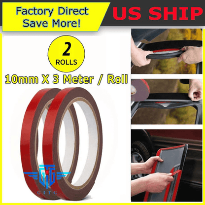 Double Sided Auto Tape Acrylic Foam, Rolls of Strong Car Mounting Adhesive for Trim, LED, Molding, Indoor & Outdoor Use