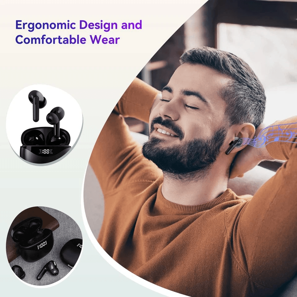 Bluetooth Earbuds Headset Wireless TWS Noise Cancelling Waterproof Trucker Earphones 3