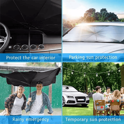 Car Windshield Sun Shade Foldable Umbrella Front Window Cover Visor UV  Heat Protection For SUV Tru 5