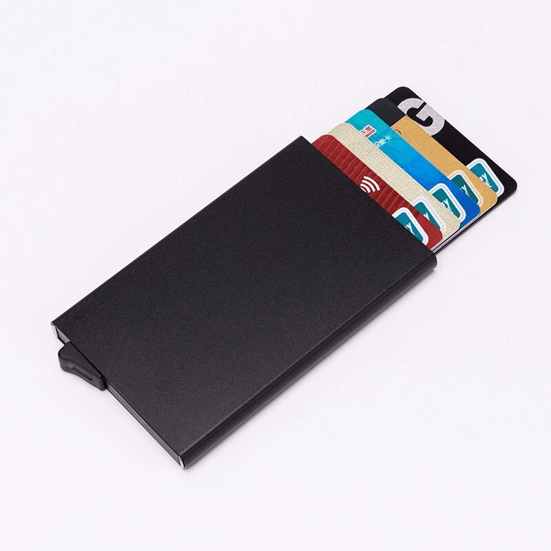 Mens RFID Blocking Slim Carbon Fiber Wallet With Money Clip  Stainless Steel Credit Card Holder 1